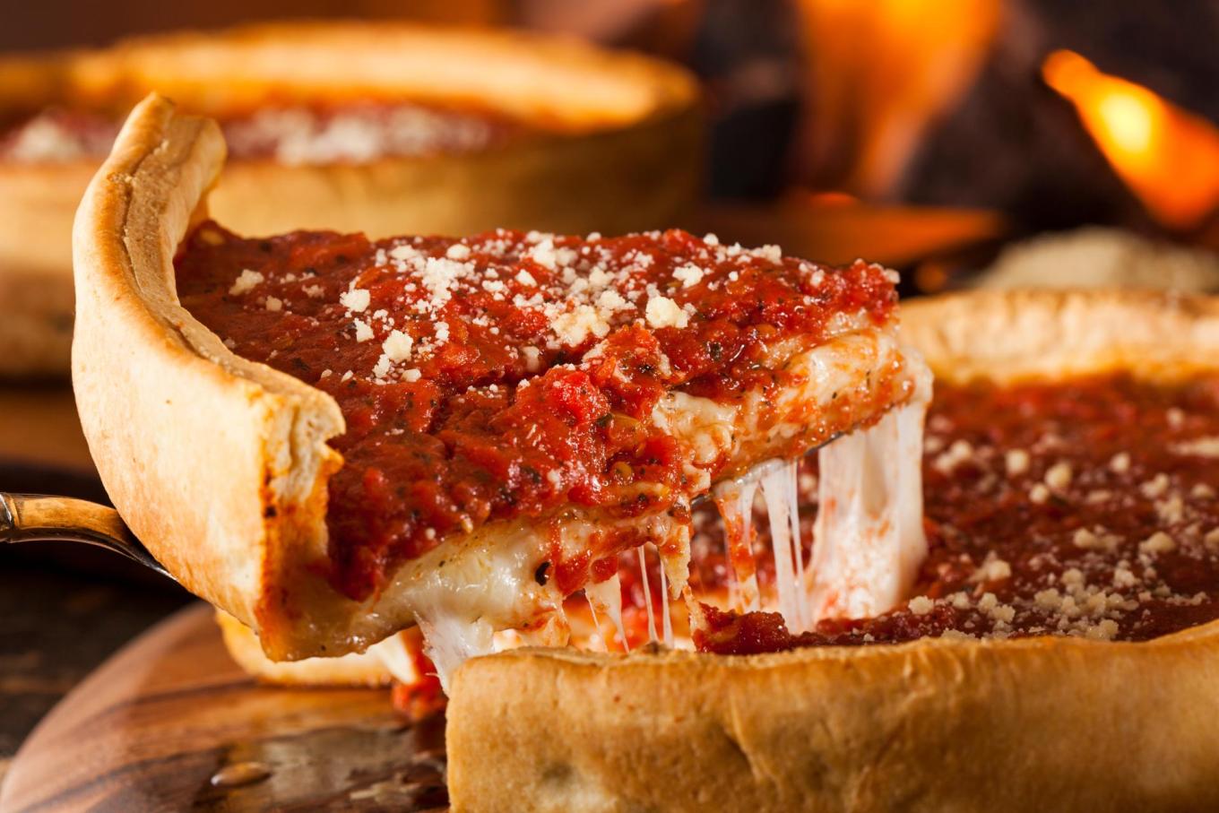 Chicago's Iconic Deep Dish Pizza Chicago's iconic deep dish pizza