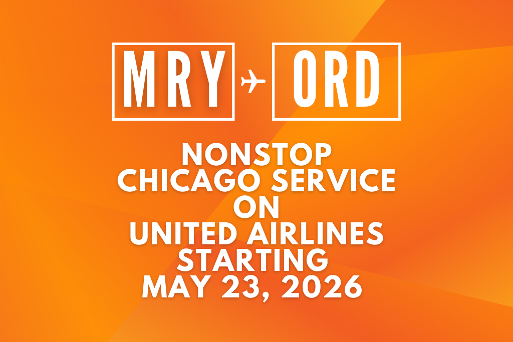 Read more about our new nonstop service between MRY and ORD (Chicago) in our recent press release (click image). 
