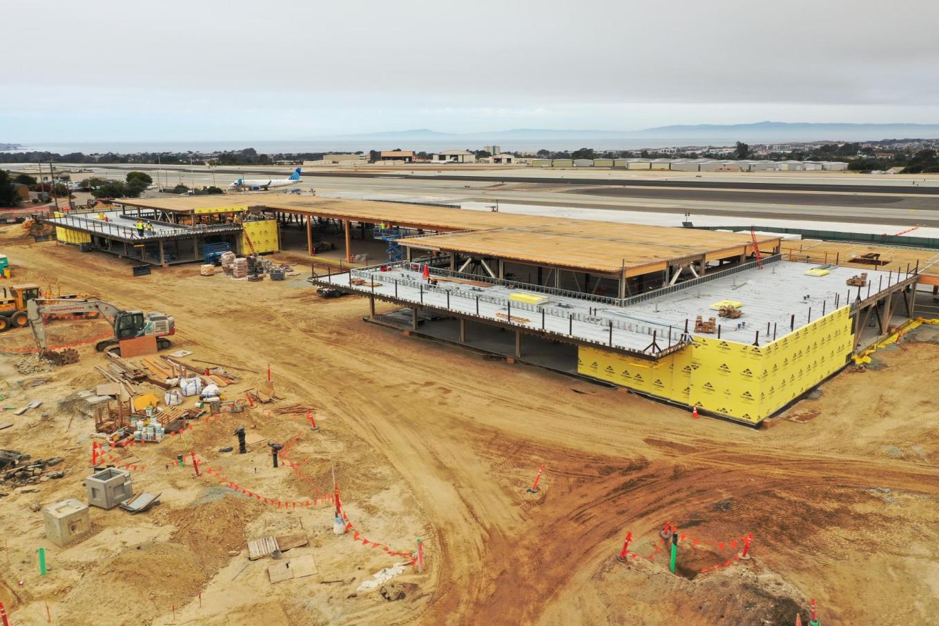 A northwest view of the replacement terminal.