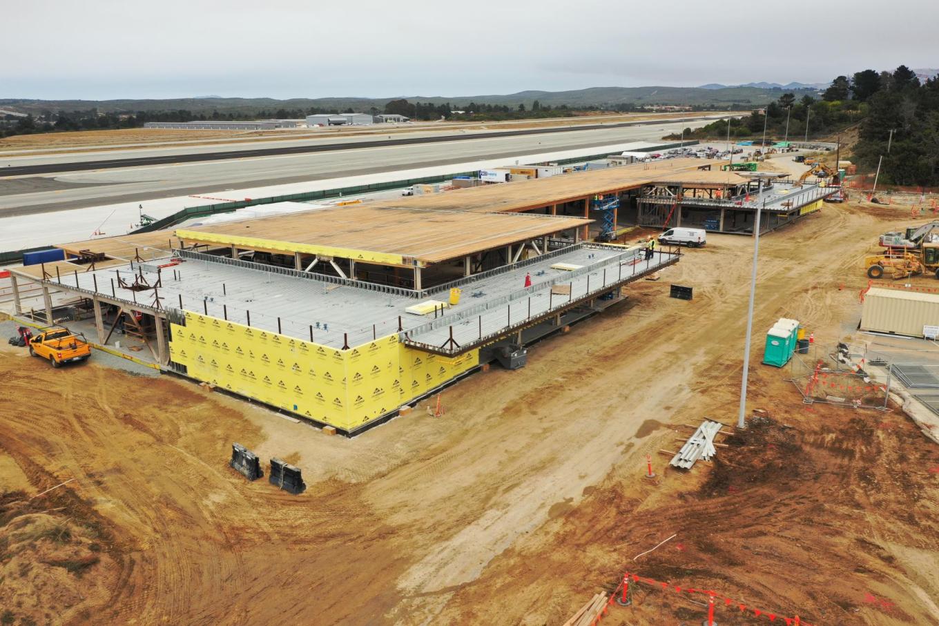 A northeast view of the replacement terminal.