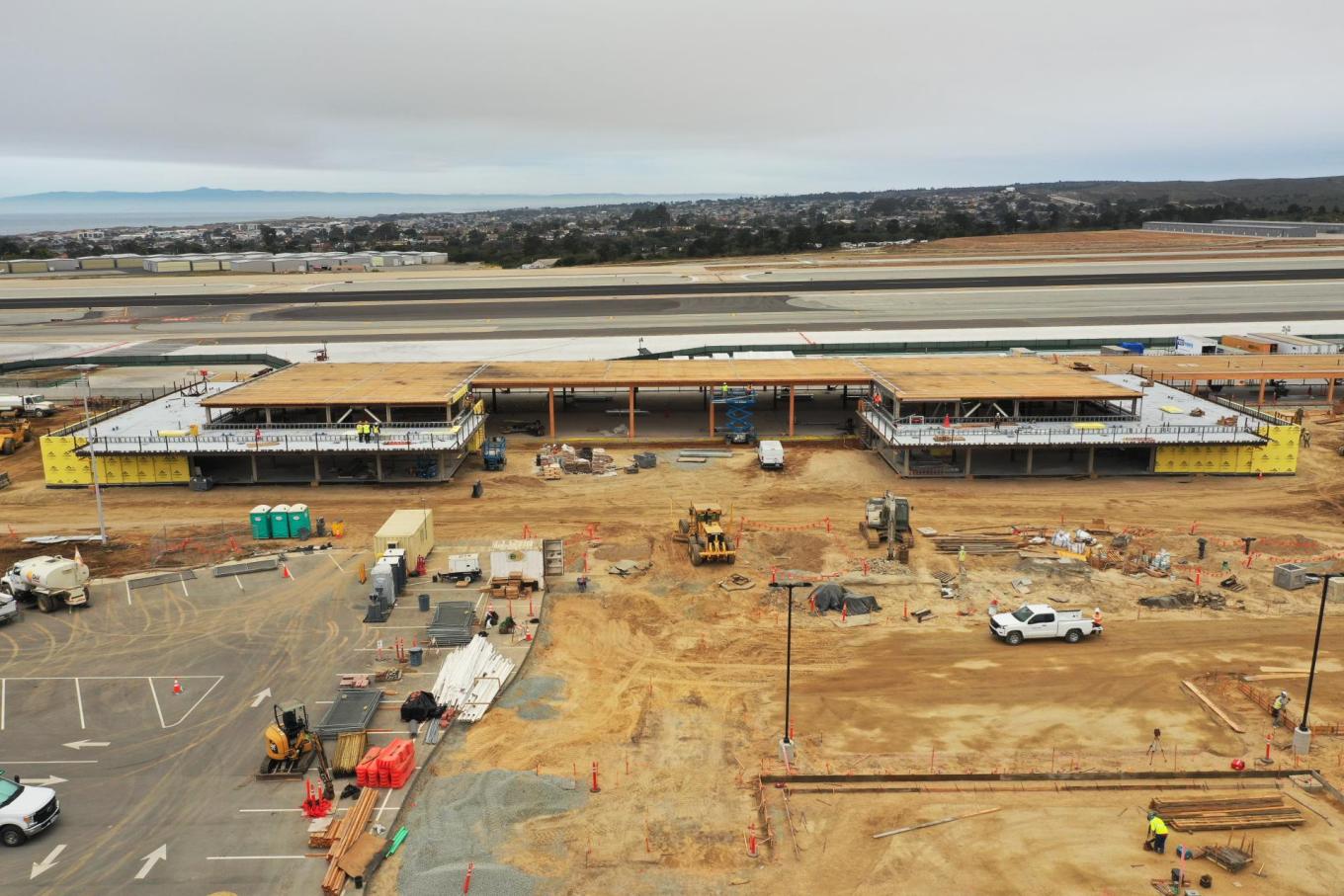 A northward view of the replacement terminal.
