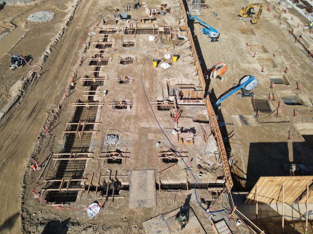 The Top Overview of the Landside Footing