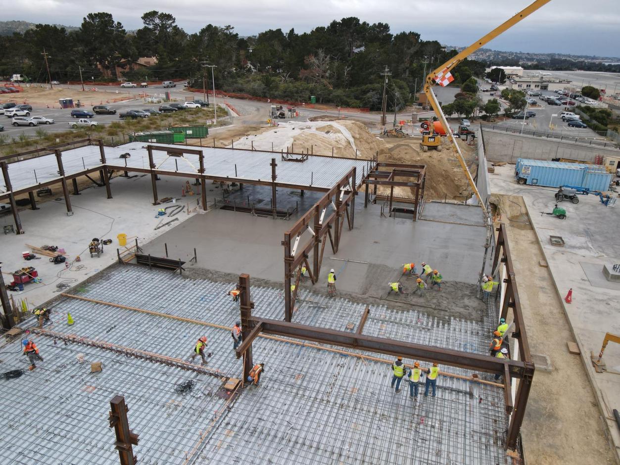 Concrete began at the west side of the replacement terminal.