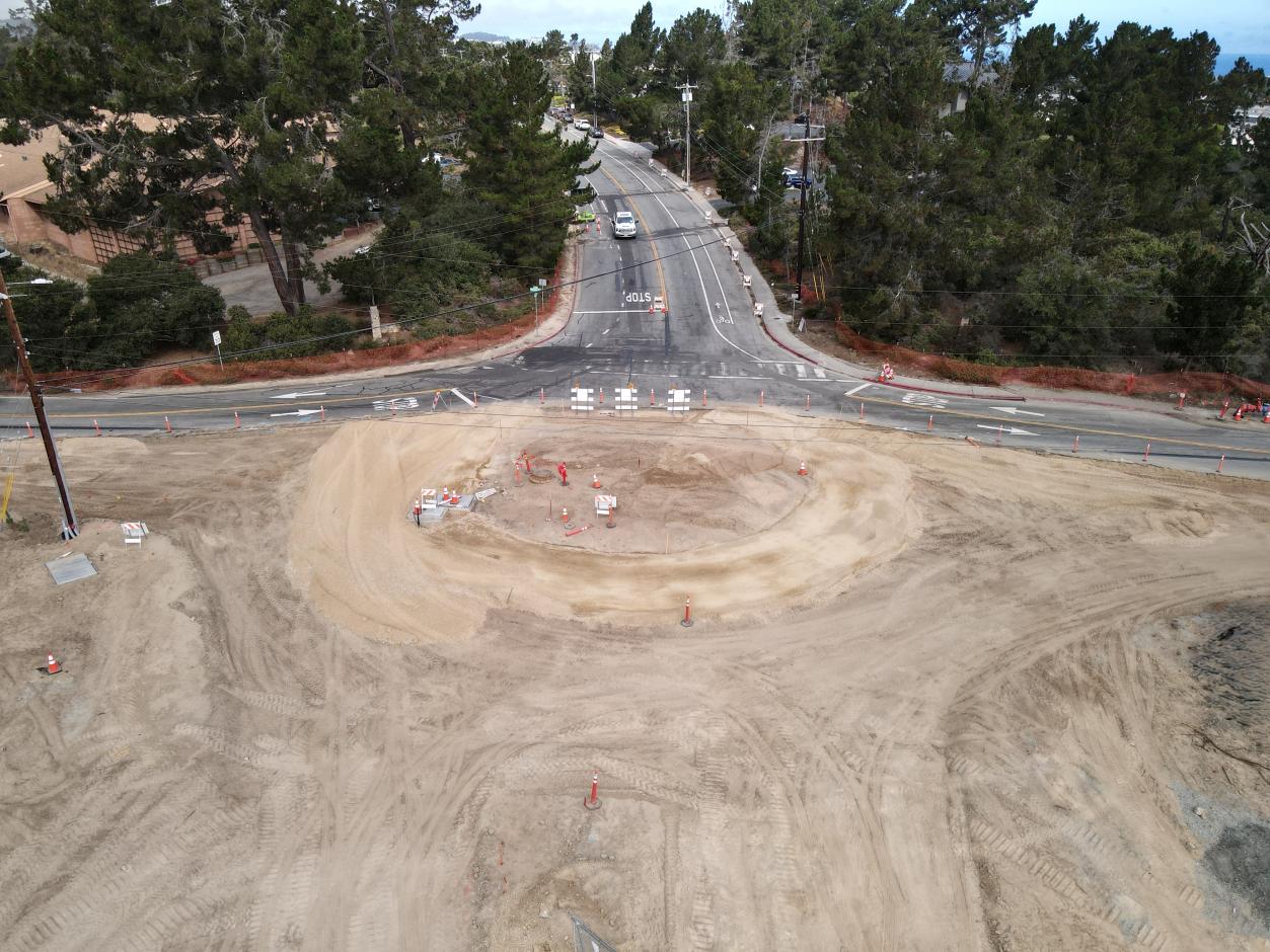 Westward view of  the roundabout site