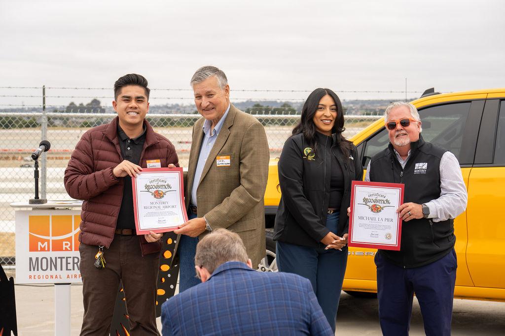 certificate presentation at terminal groundbreaking event