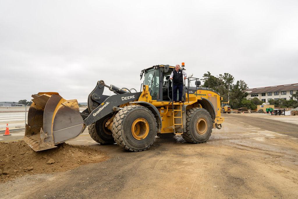 construction truck dropping dirt