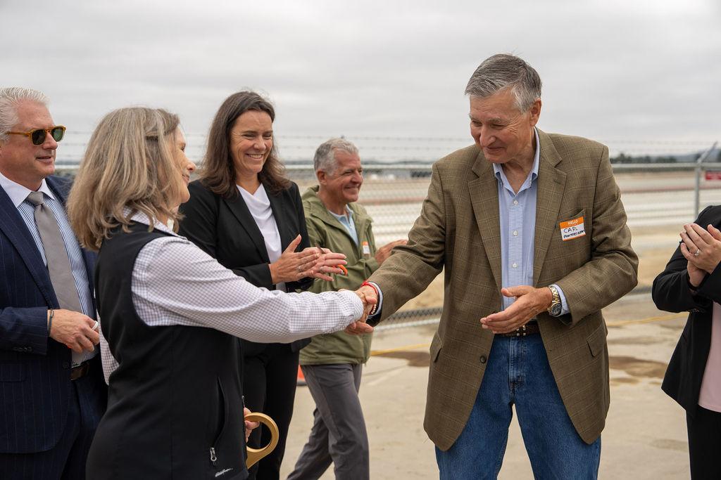 hand shake at terminal groundbreaking event