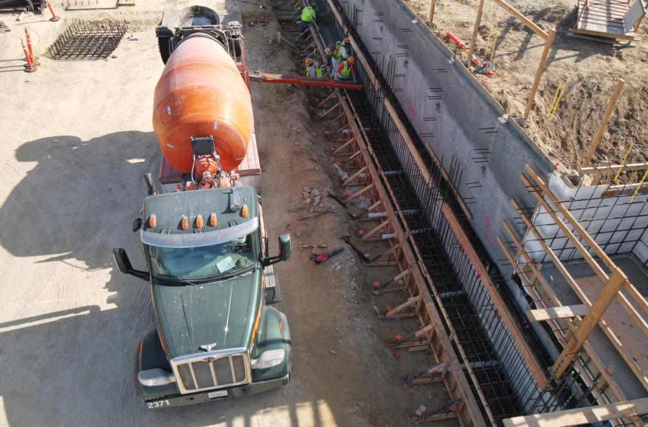 Concrete footingfor the Terminal Retaining Wall