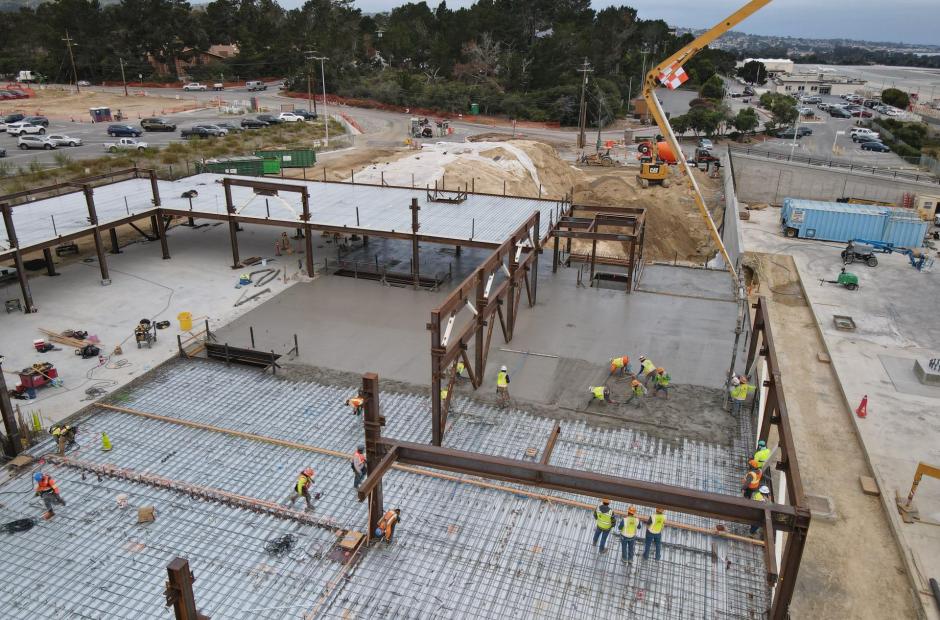 Concrete began at the west side of the replacement terminal.