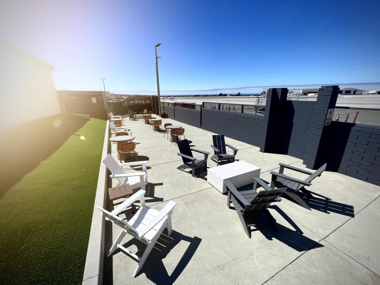 MRY Outdoor Courtyard overlooking the airfield